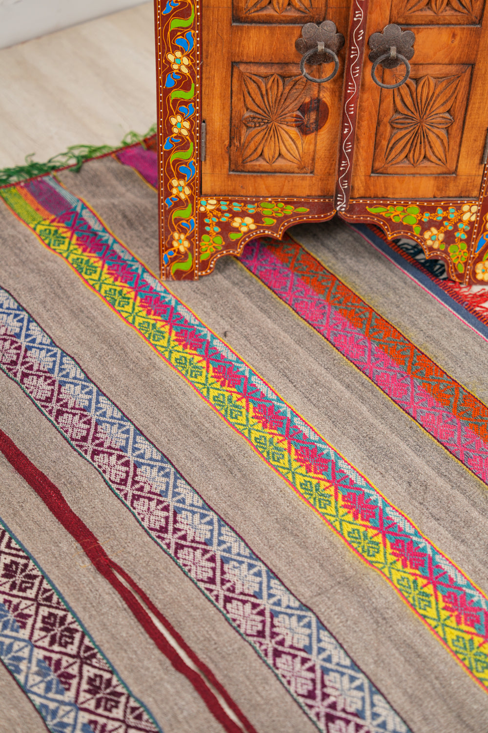 Vintage South American Poncho TEXTILE 5'6" x 3'10"