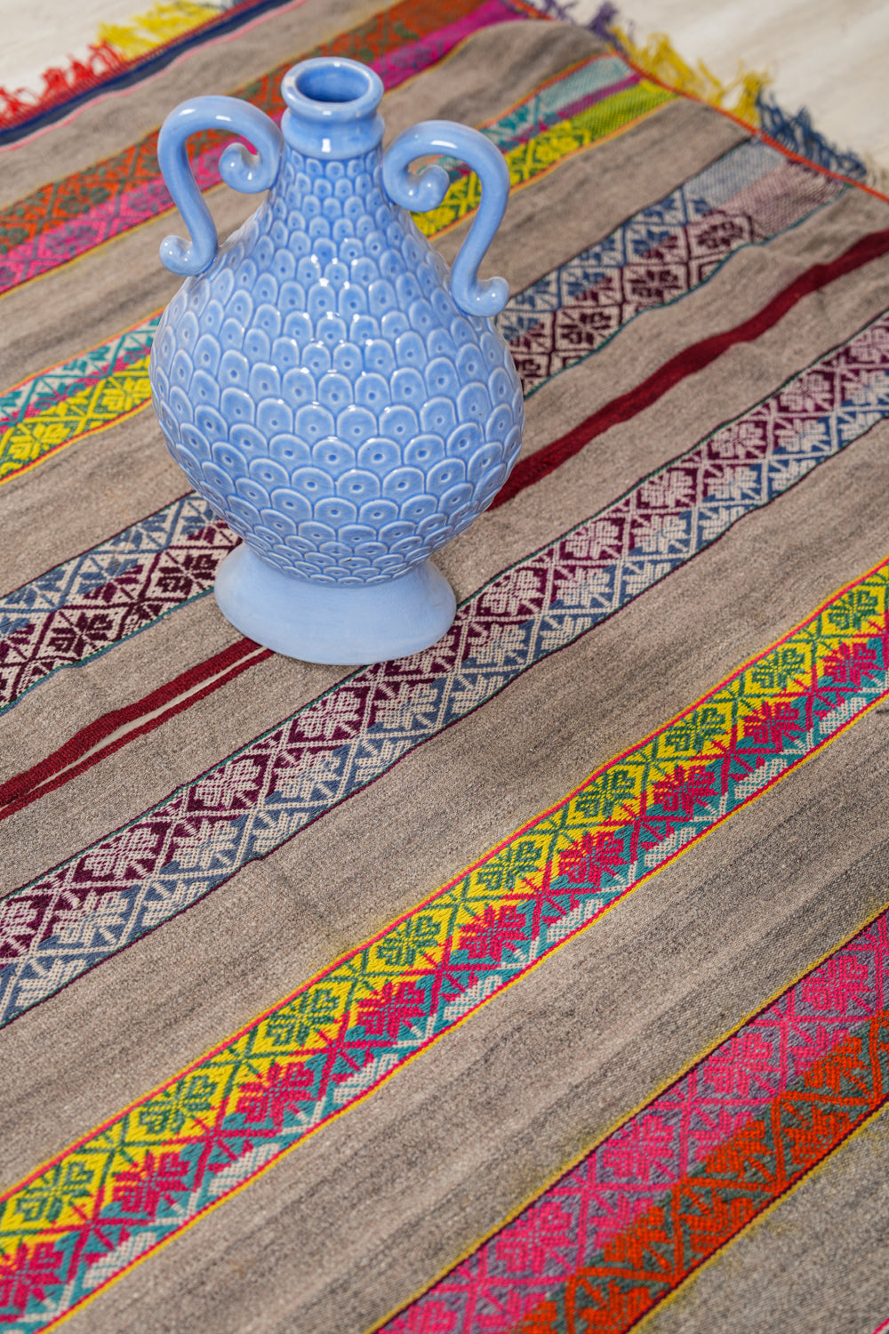 Vintage South American Poncho TEXTILE 5'6" x 3'10"