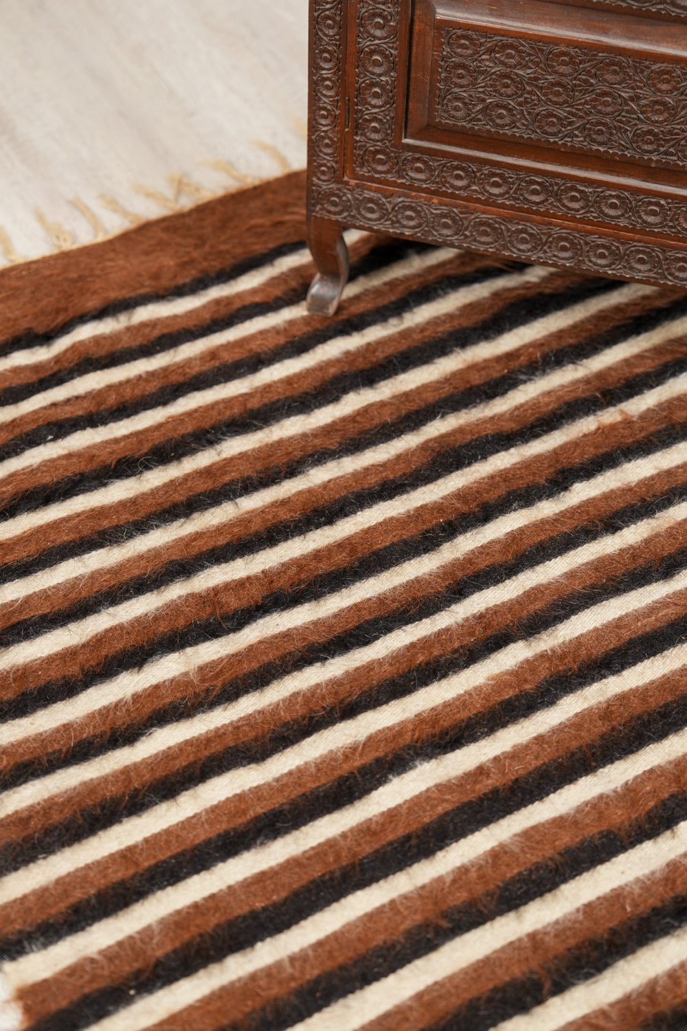 Vintage Turkish mohair rug 4' x 2'8"