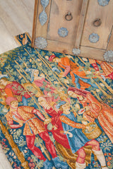 Vintage European Medieval Jacuard Tapestry 2'4" x 2'2"