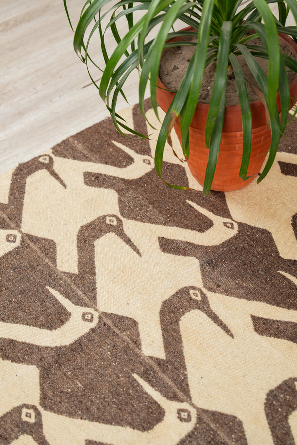 Vintage Scandinavian Bird Tapestry 5' x 3'10" (MC ESCHER STYLE)