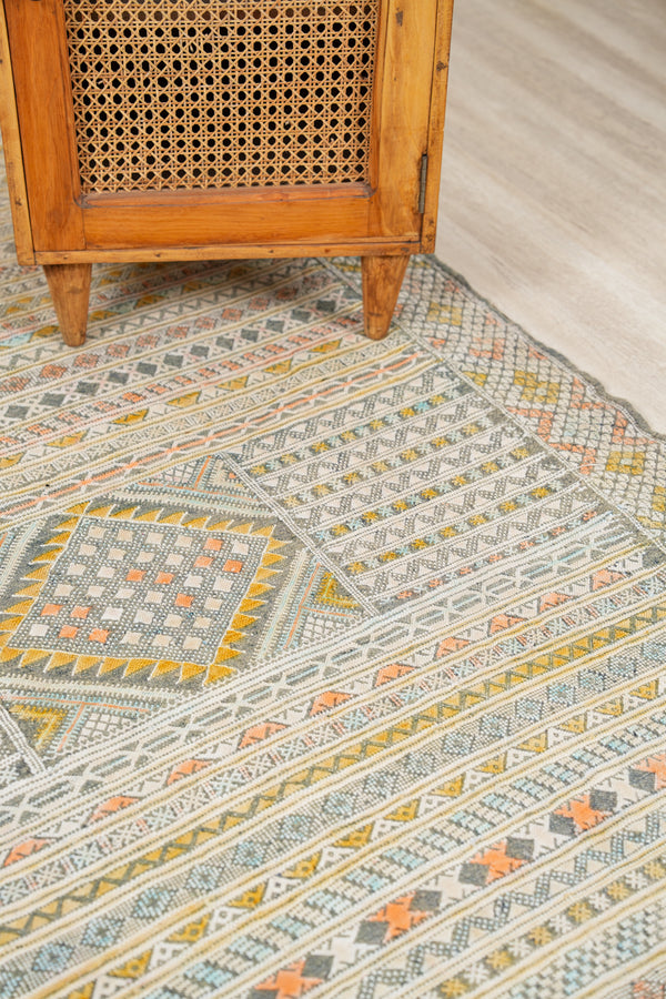 Vintage Moroccan Tribal Kilim 7'6" x 3'9"