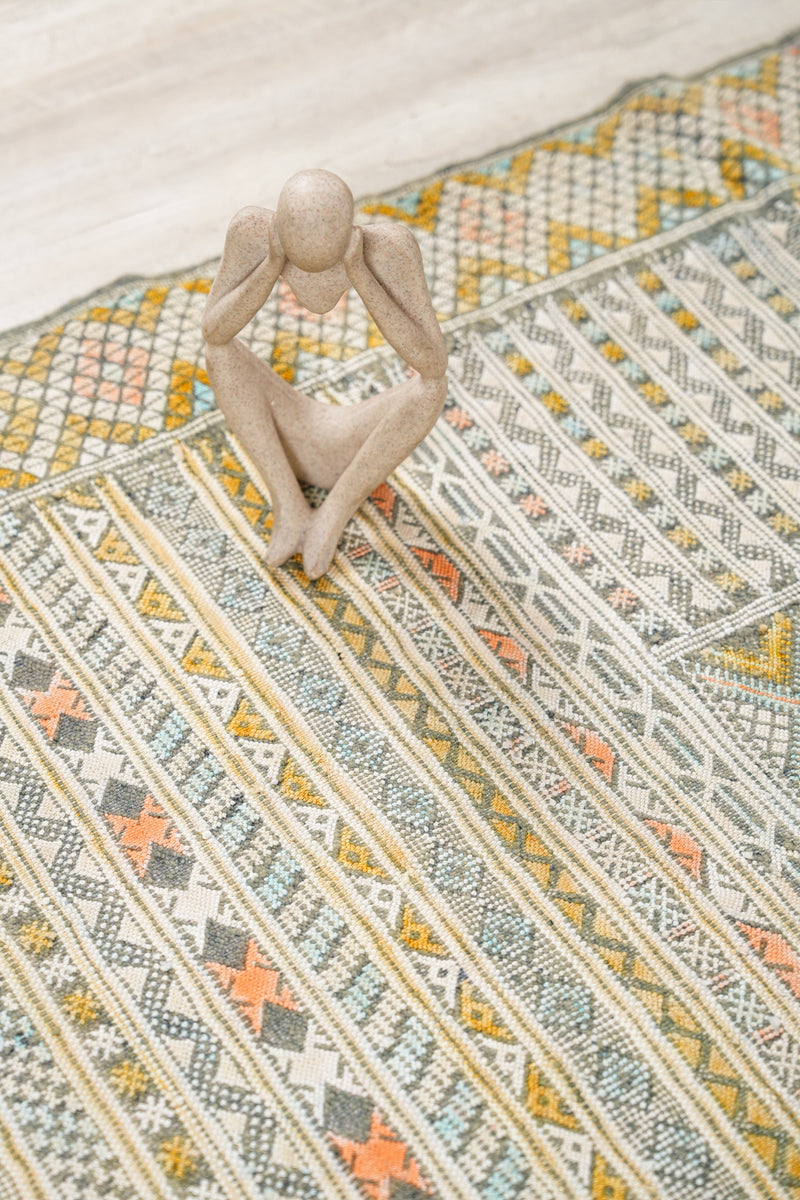 Vintage Moroccan Tribal Kilim 7'6" x 3'9"