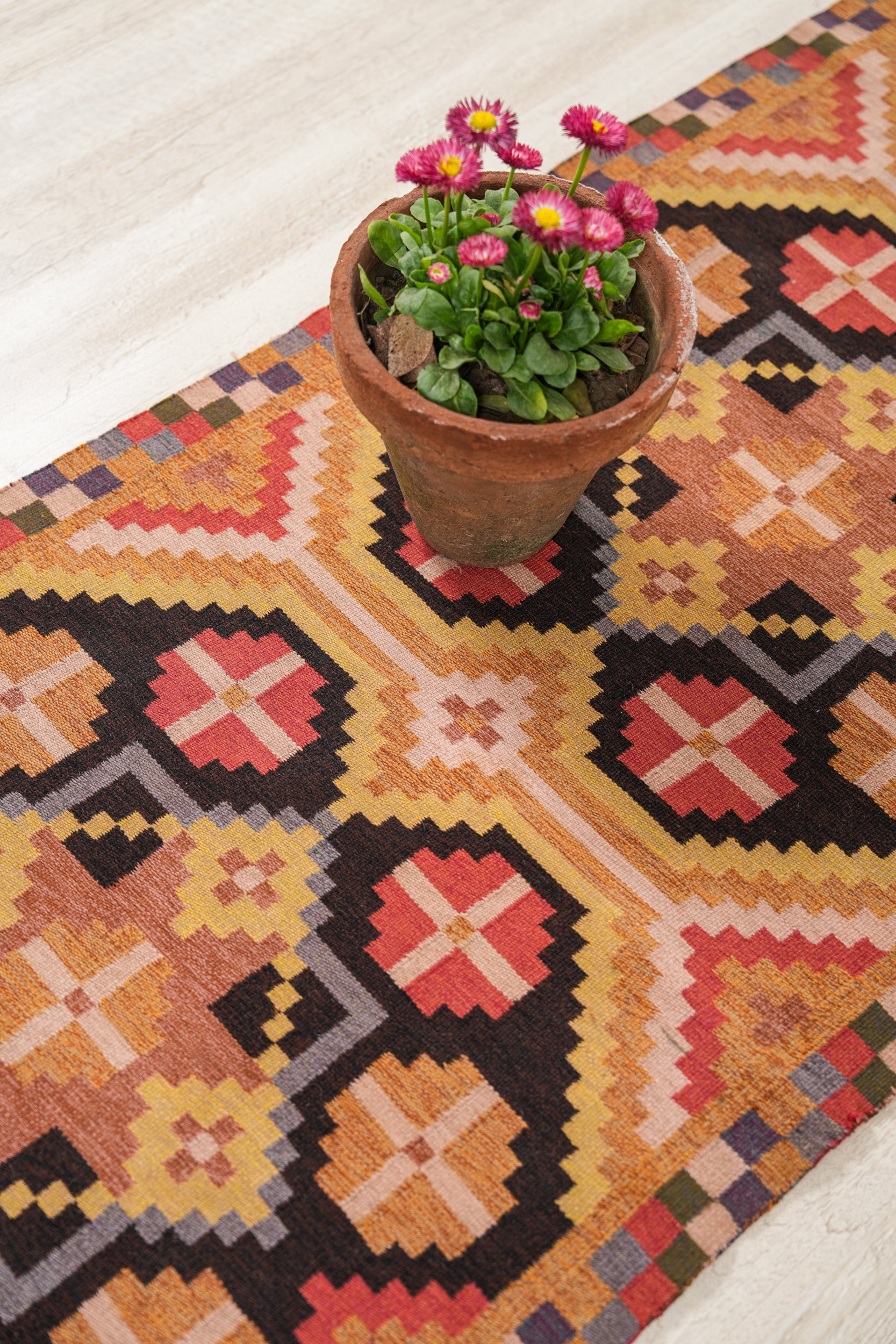 Antique Scandinavian Kilim Runner 8'10" x 2'2"