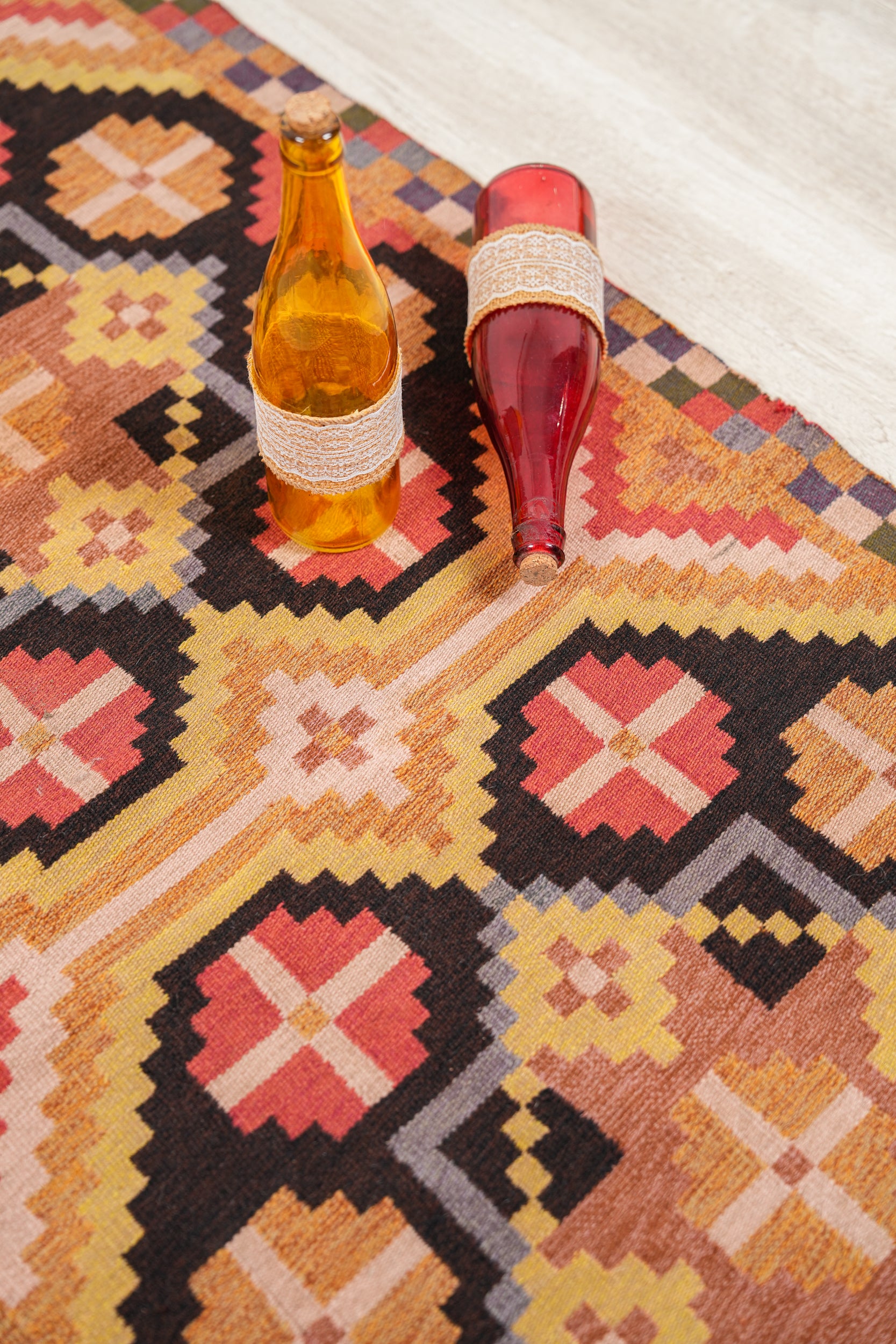 Antique Scandinavian Kilim Runner 8'10" x 2'2"