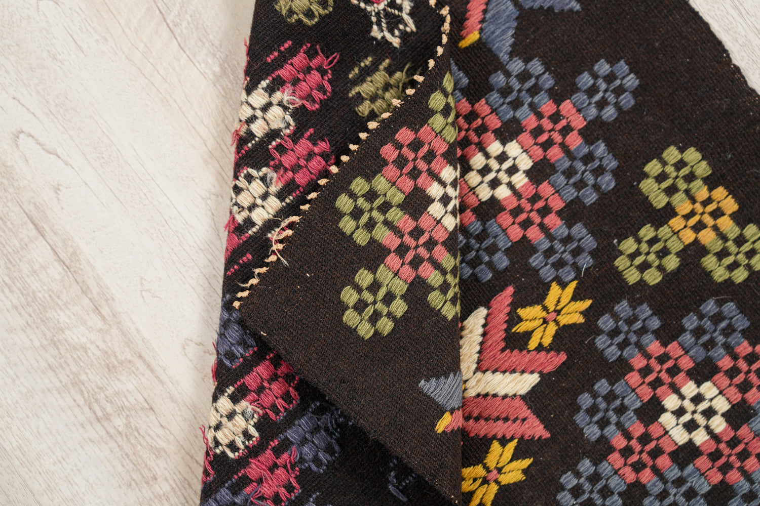 Antique Scandinavian Embroidery Textile 2'2" x 1'8"