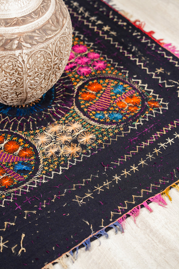 Vintage Sindhi textile embroidery 3'7" x 3'5"