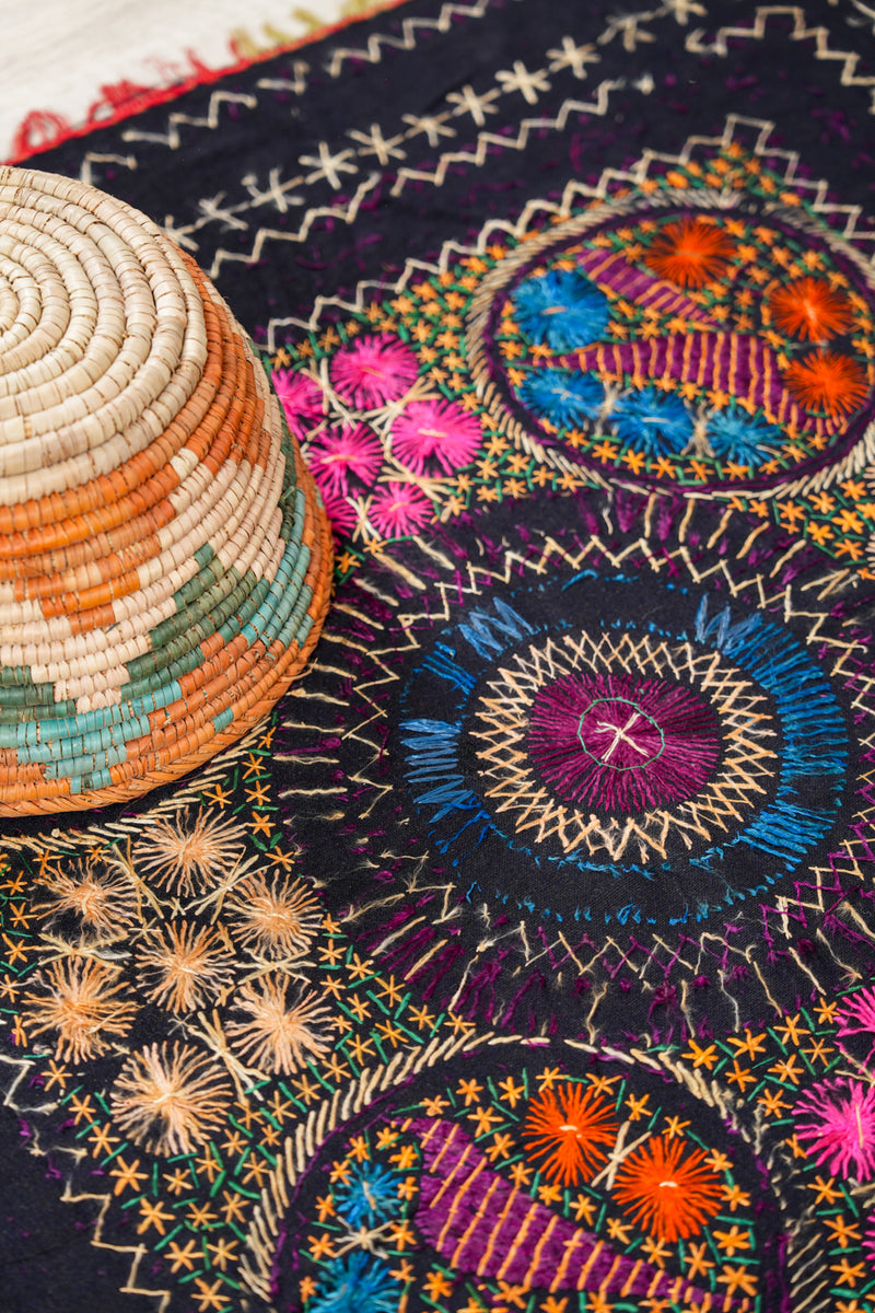 Vintage Sindhi textile embroidery 3'7" x 3'5"