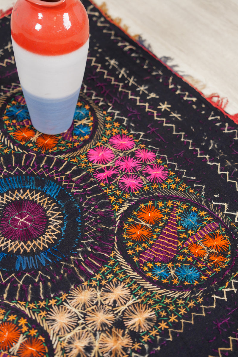 Vintage Sindhi textile embroidery 3'7" x 3'5"