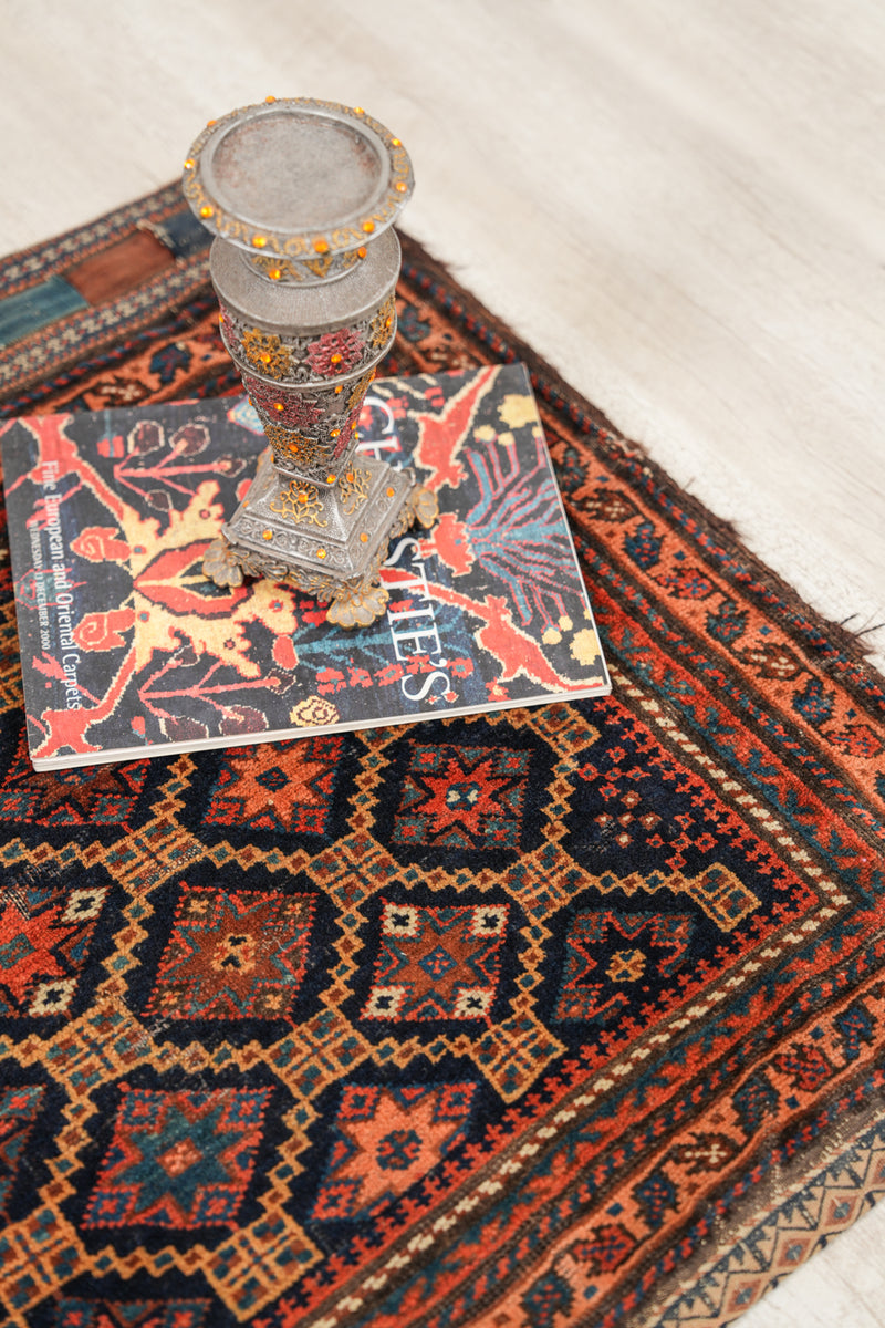 Antique Baloch Bag face Rug 2'4" x 2'3"