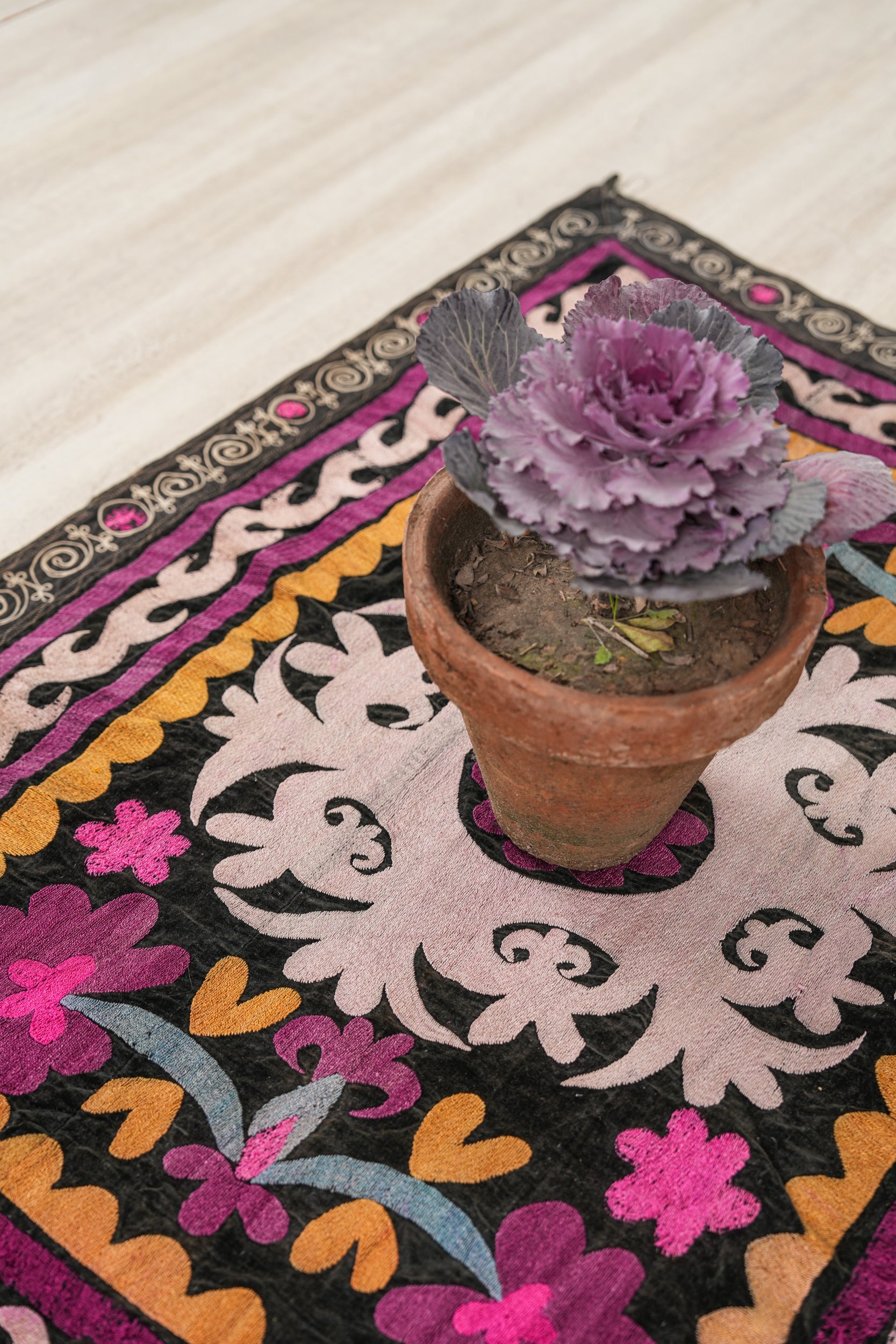 Vintage Tajik Suzani Embroidery 3'6" x 2'9"