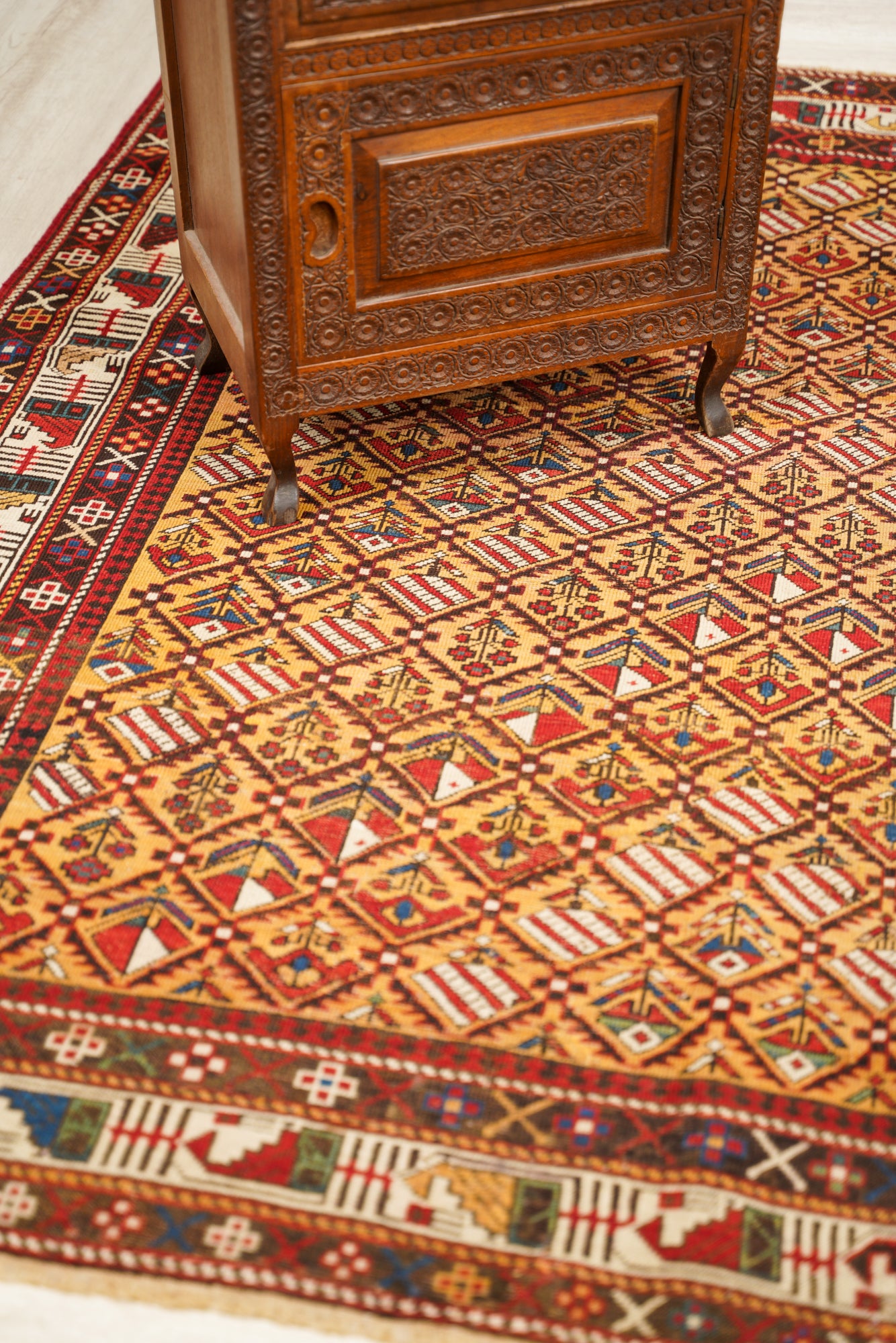 Antique Caucasian Marasali Rug 5'4" x 4'8"