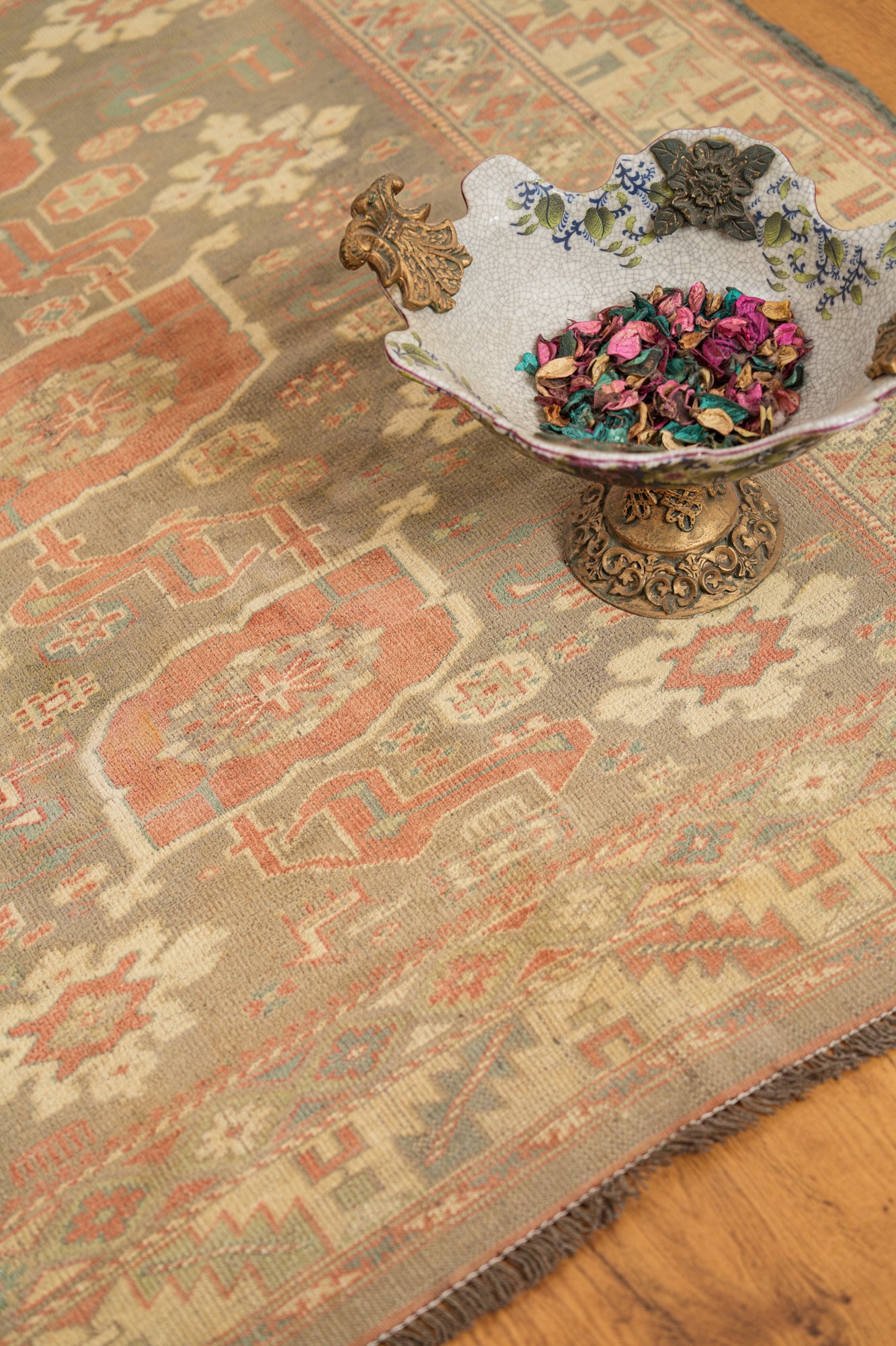Vintage Kashmiri Rug 4'2" x 4'