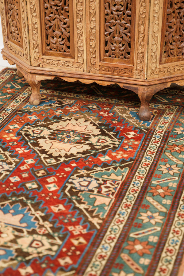 Antique Caucasian Karabagh Hallway Rug 11'1" x 3'5"