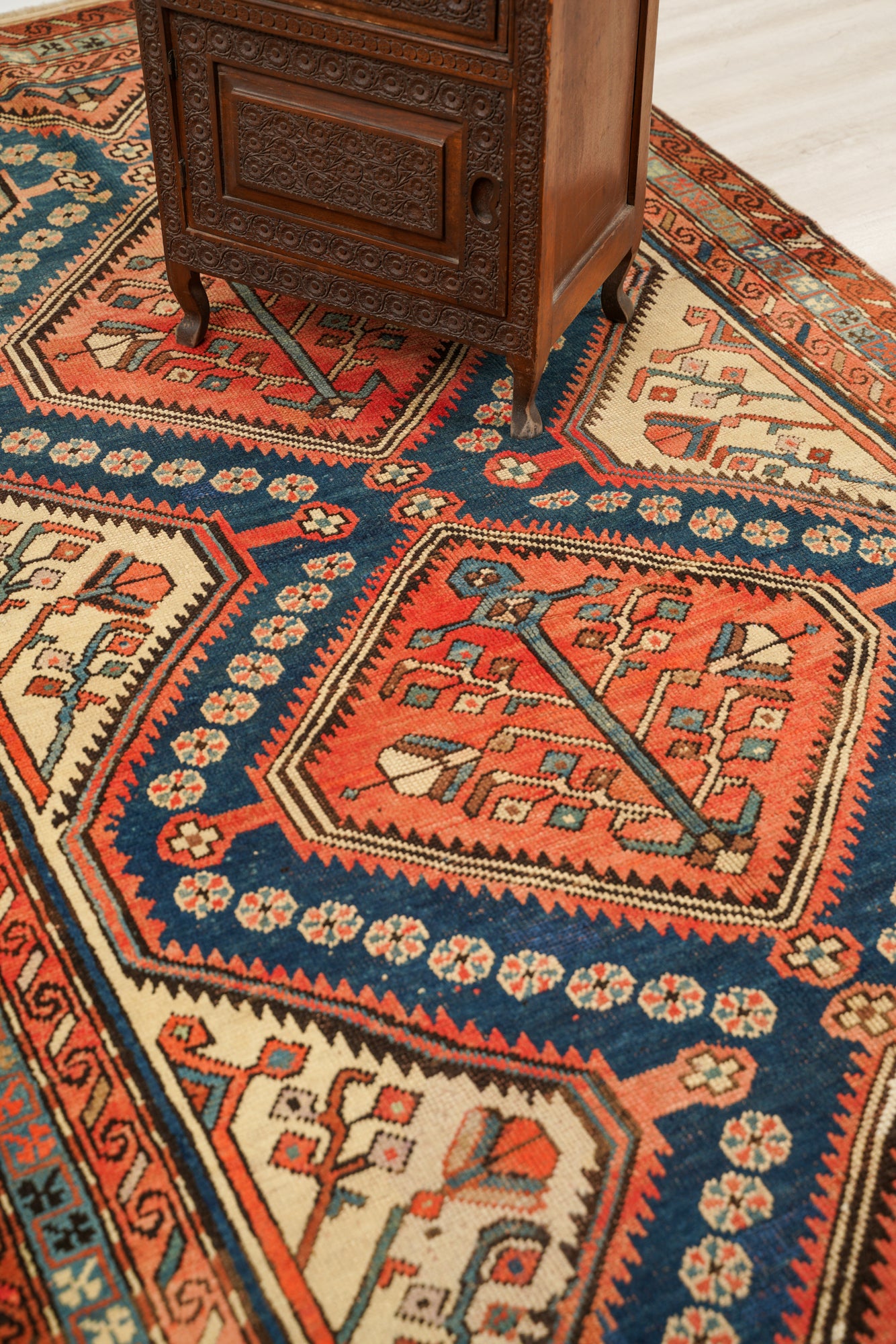 Antique Caucasian Kazak Rug '9 x 4'4"
