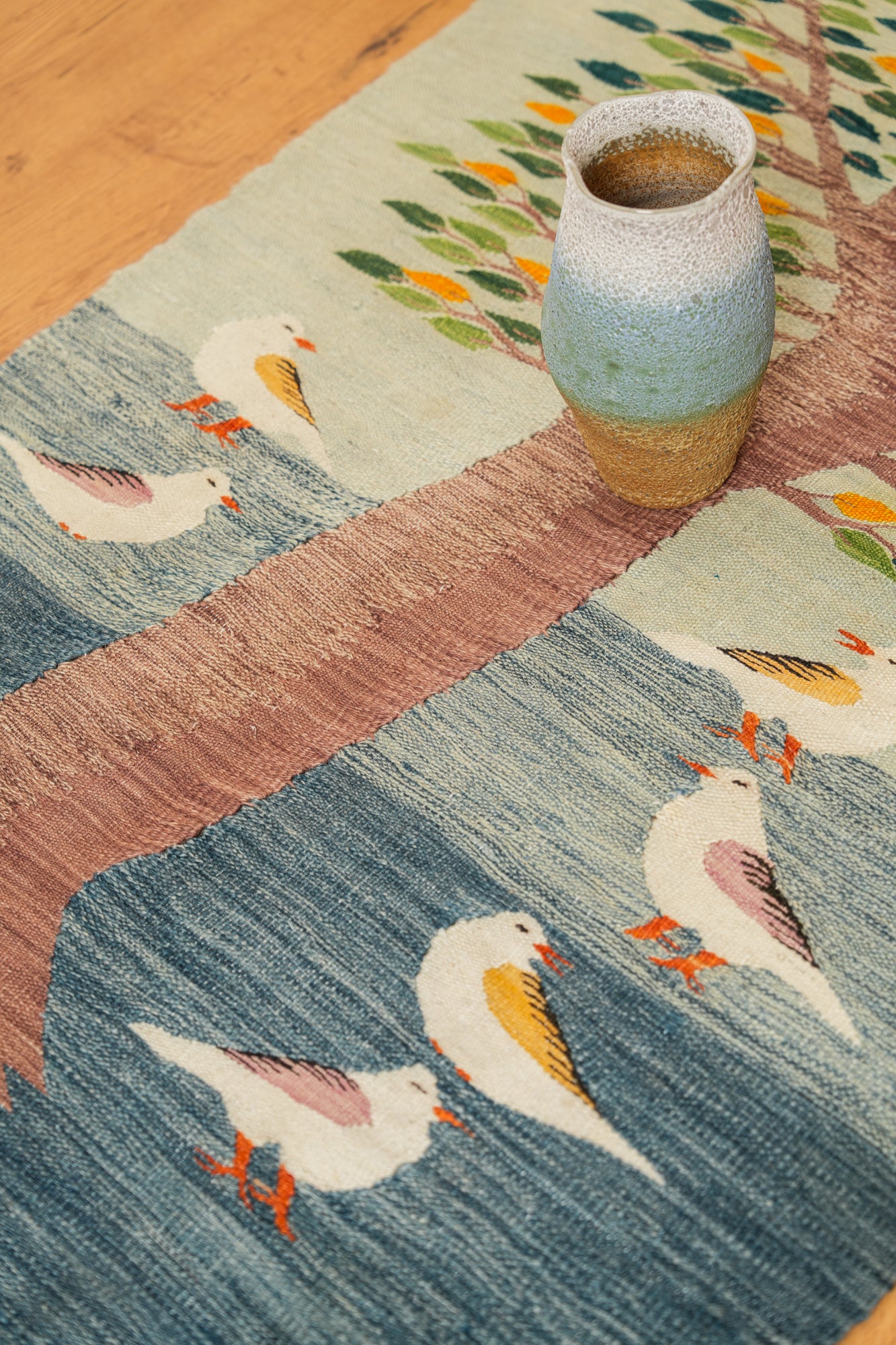 Vintage Egyptian Naturalist Tapestry 5' x 2'10"