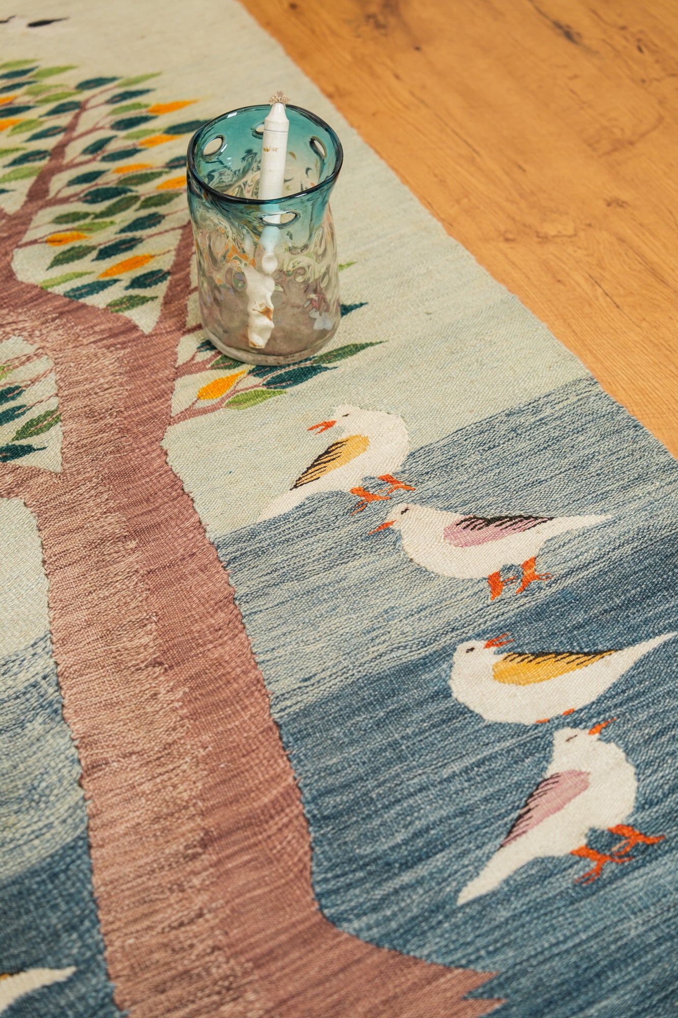 Vintage Egyptian Naturalist Tapestry 5' x 2'10"
