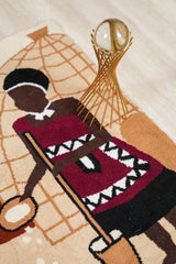 Vintage African Folk Art Tapestry 2'9" x 1'10"