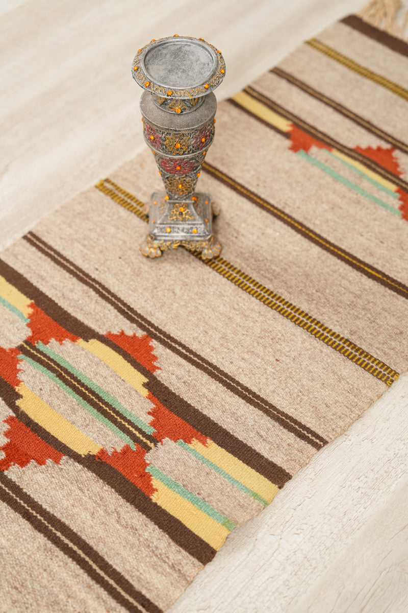 Vintage Scandinavian Table Runner Textile 4'8" x 1'5"