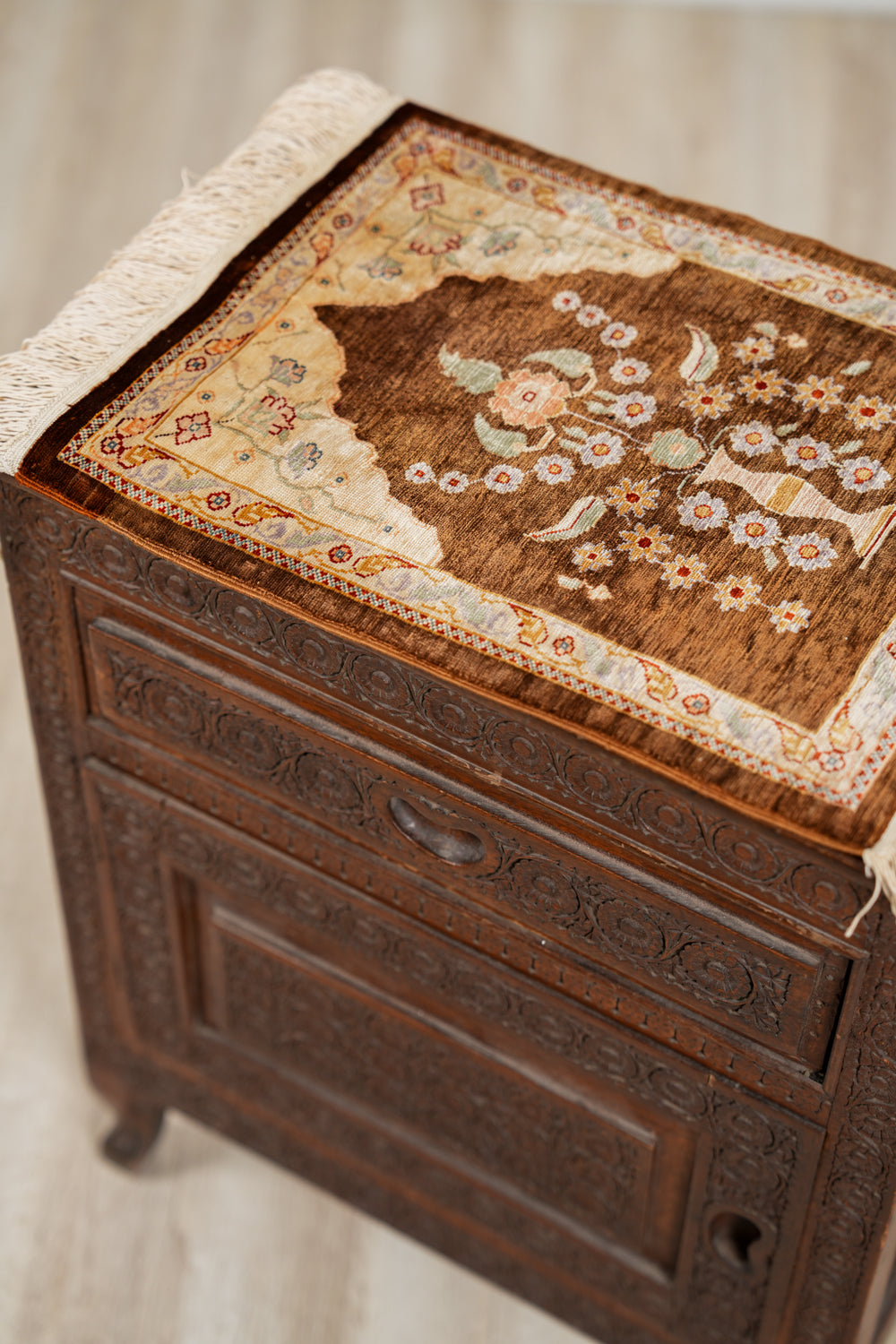 Vintage Turkish silk Hereke rug 1'3" x 9"