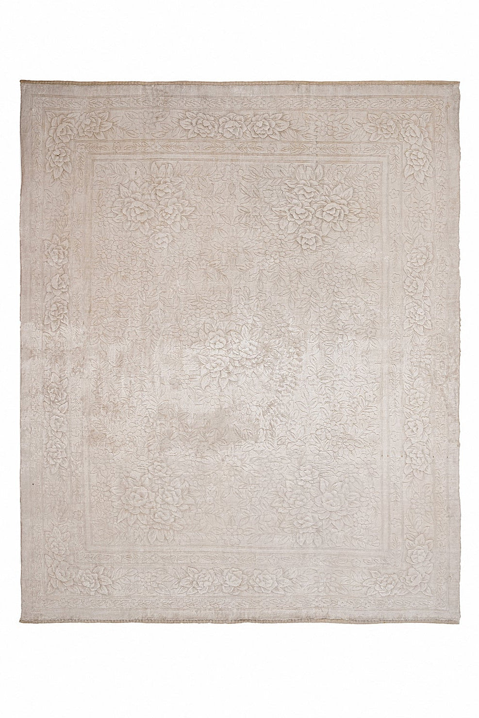 Vintage Chinese Floral Rug 9'8" x 7'9"