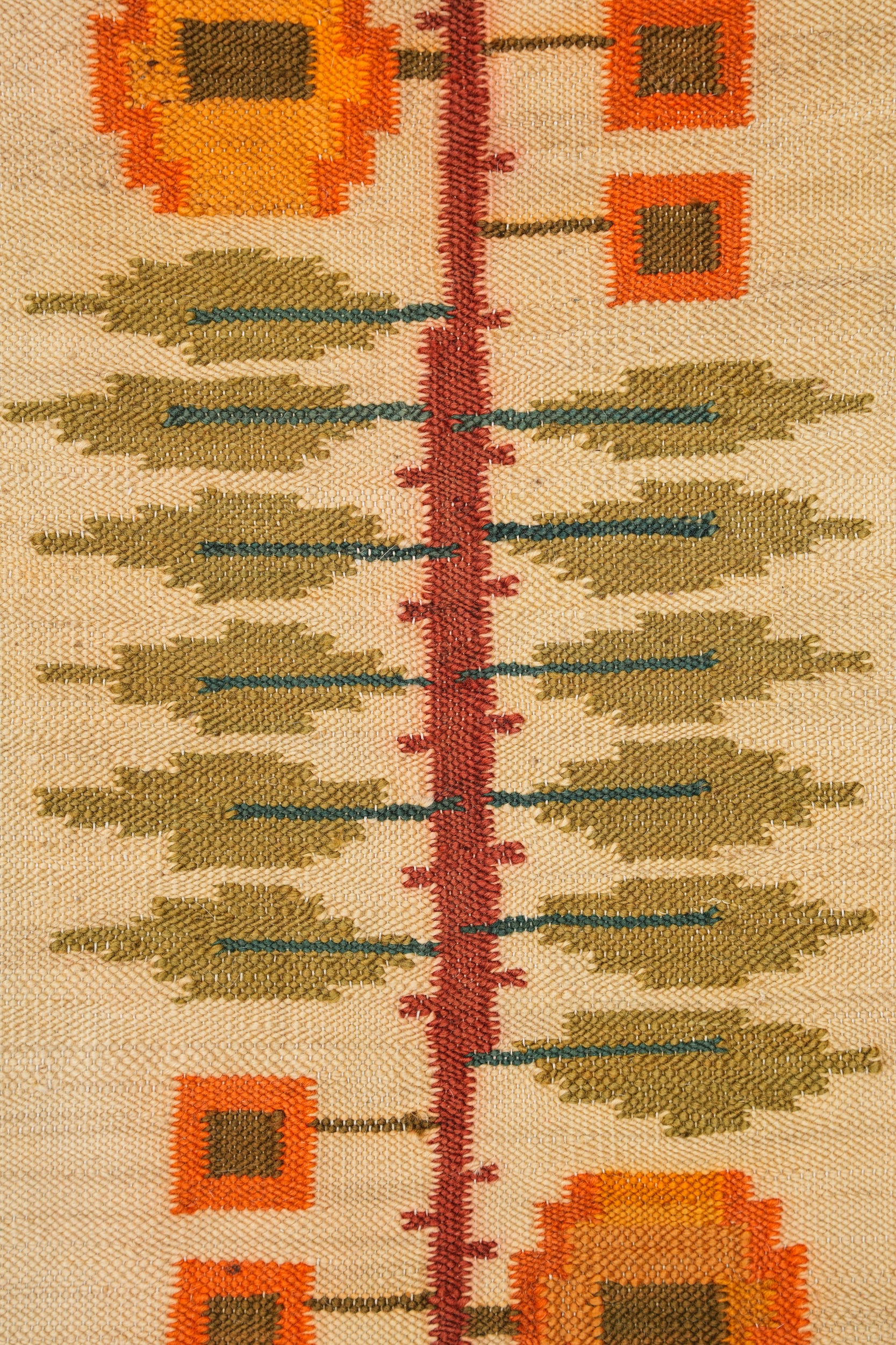 Vintage Polish Floral Kilim 3'9" X 1'8"