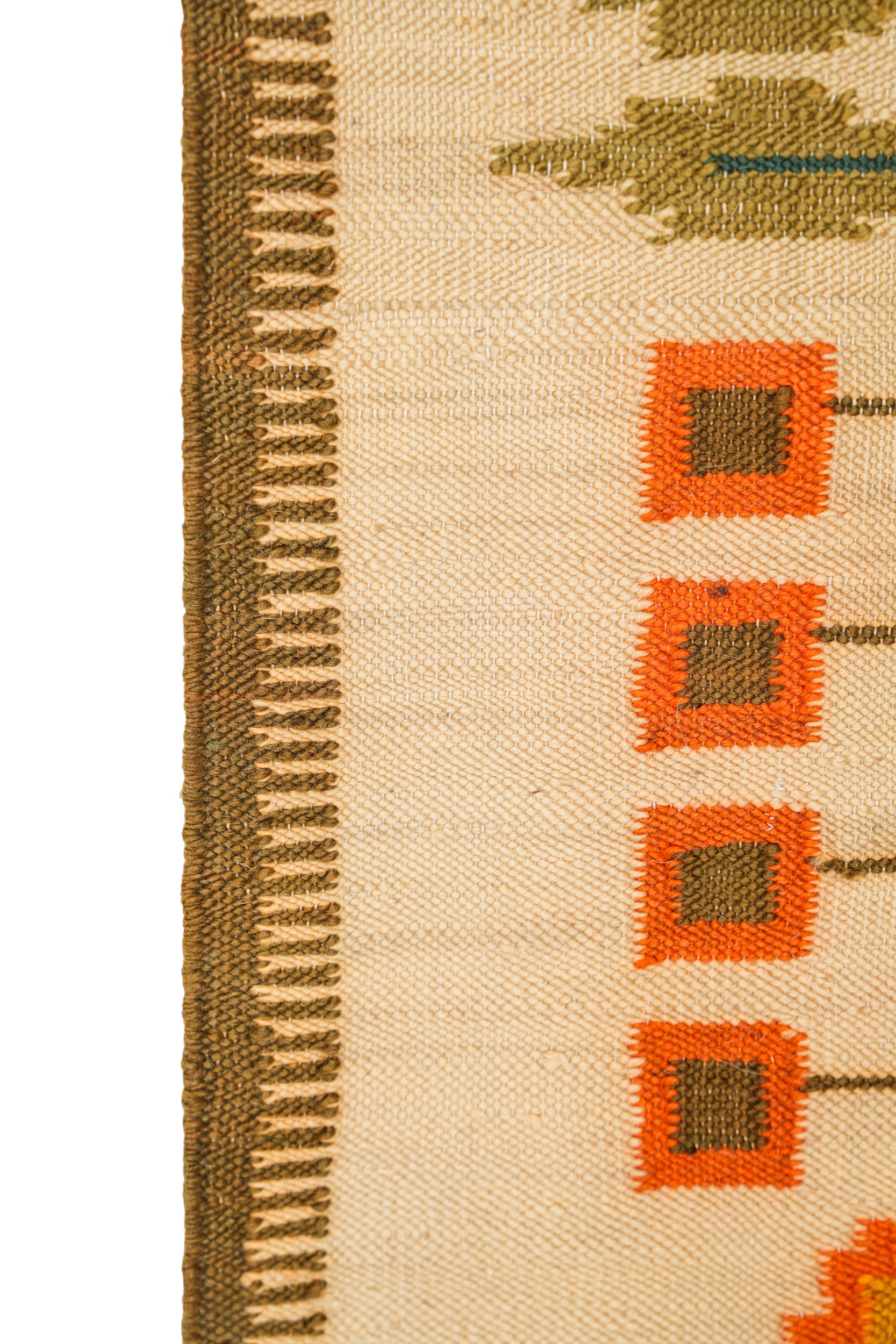 Vintage Polish Floral Kilim 3'9" X 1'8"