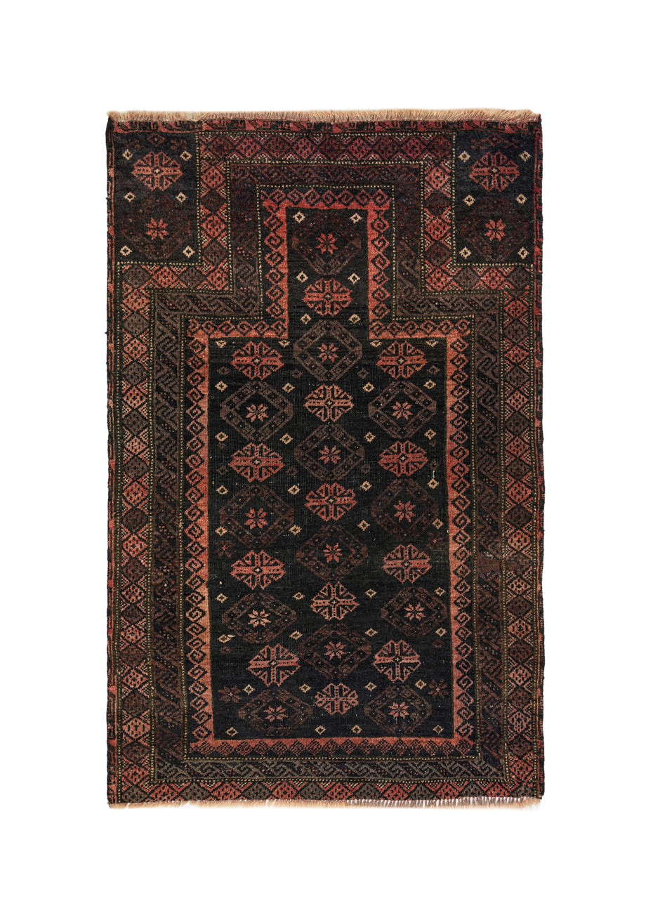 Vintage Turkmen Rug 4'2" x 2'10"