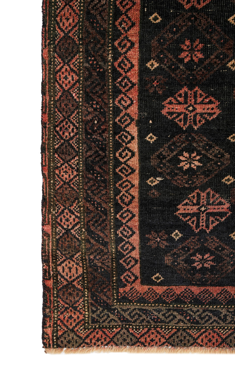 Vintage Turkmen Rug 4'2" x 2'10"