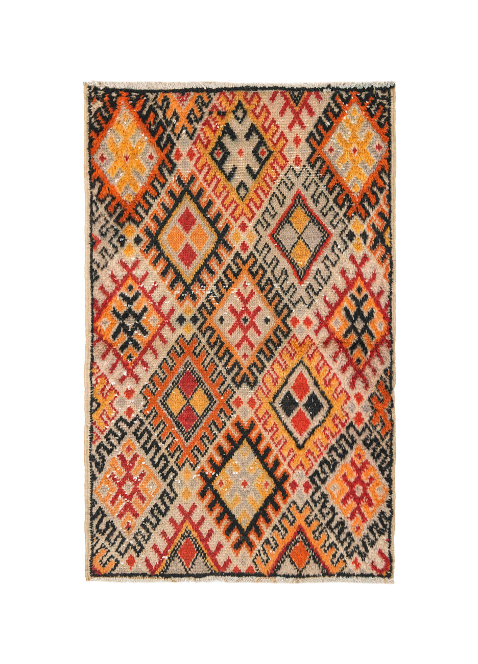 Vintage Moroccan Rug 4'2" x 2'9"