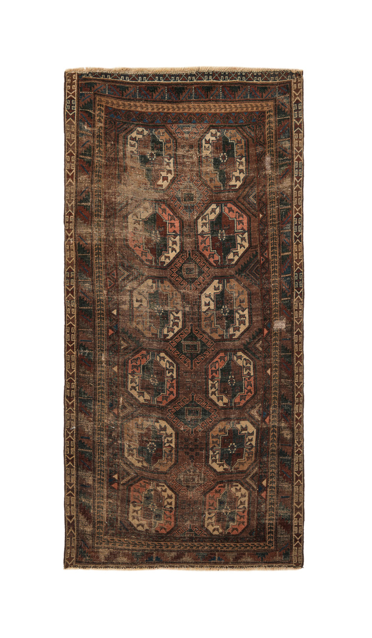 Vintage Turkmen Rug 5'9" x 3'