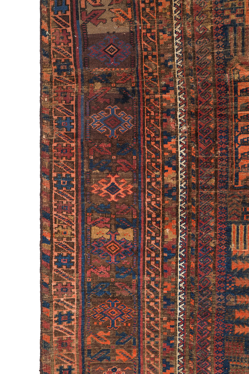 Antique Timuri Baloch Rug 10'7" x 7'1"