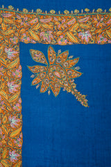 Vintage Kashmiri embroidered shawl 4' x 3'8"