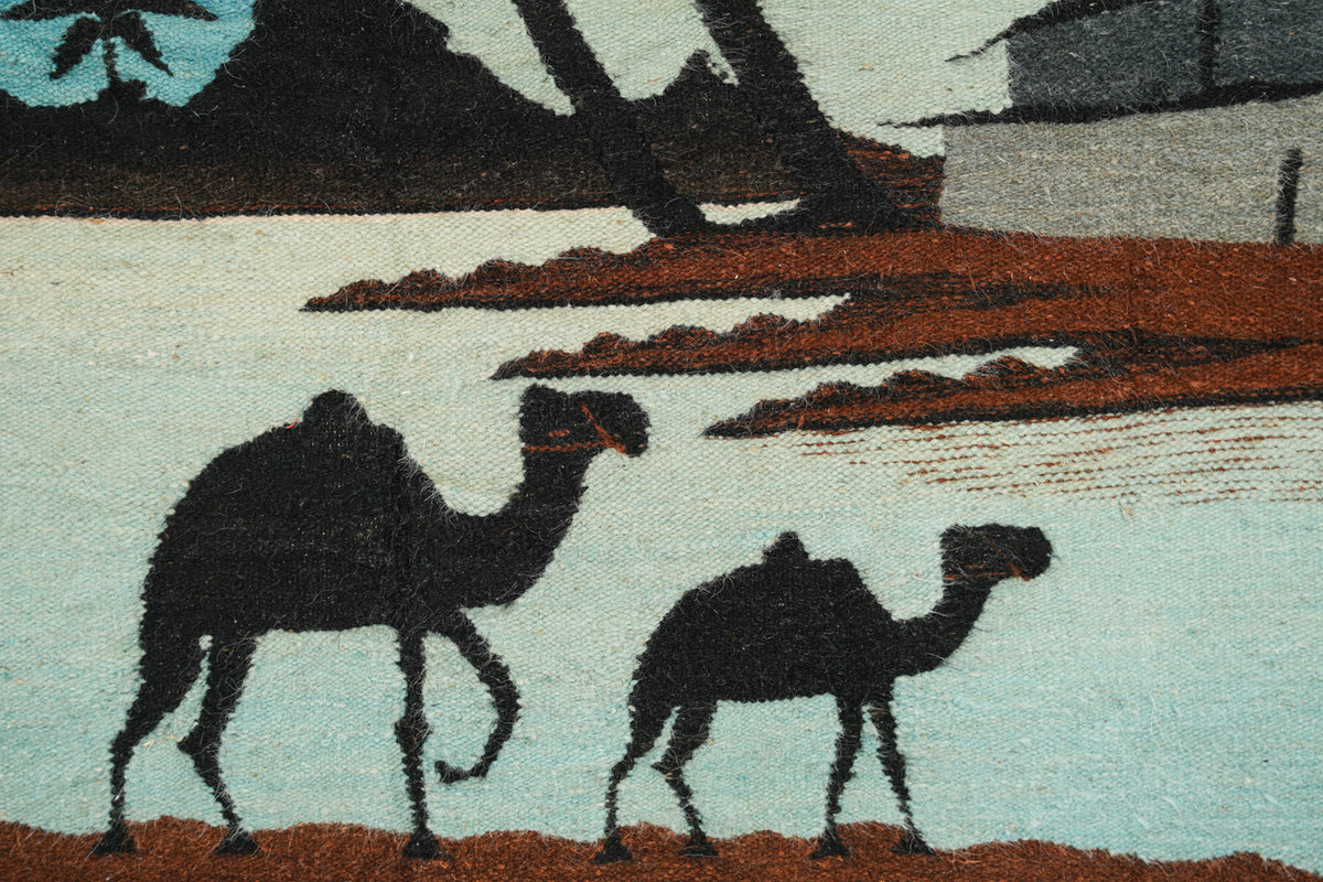 Vintage Tunisian Tapestry 4'1" x 3'3"