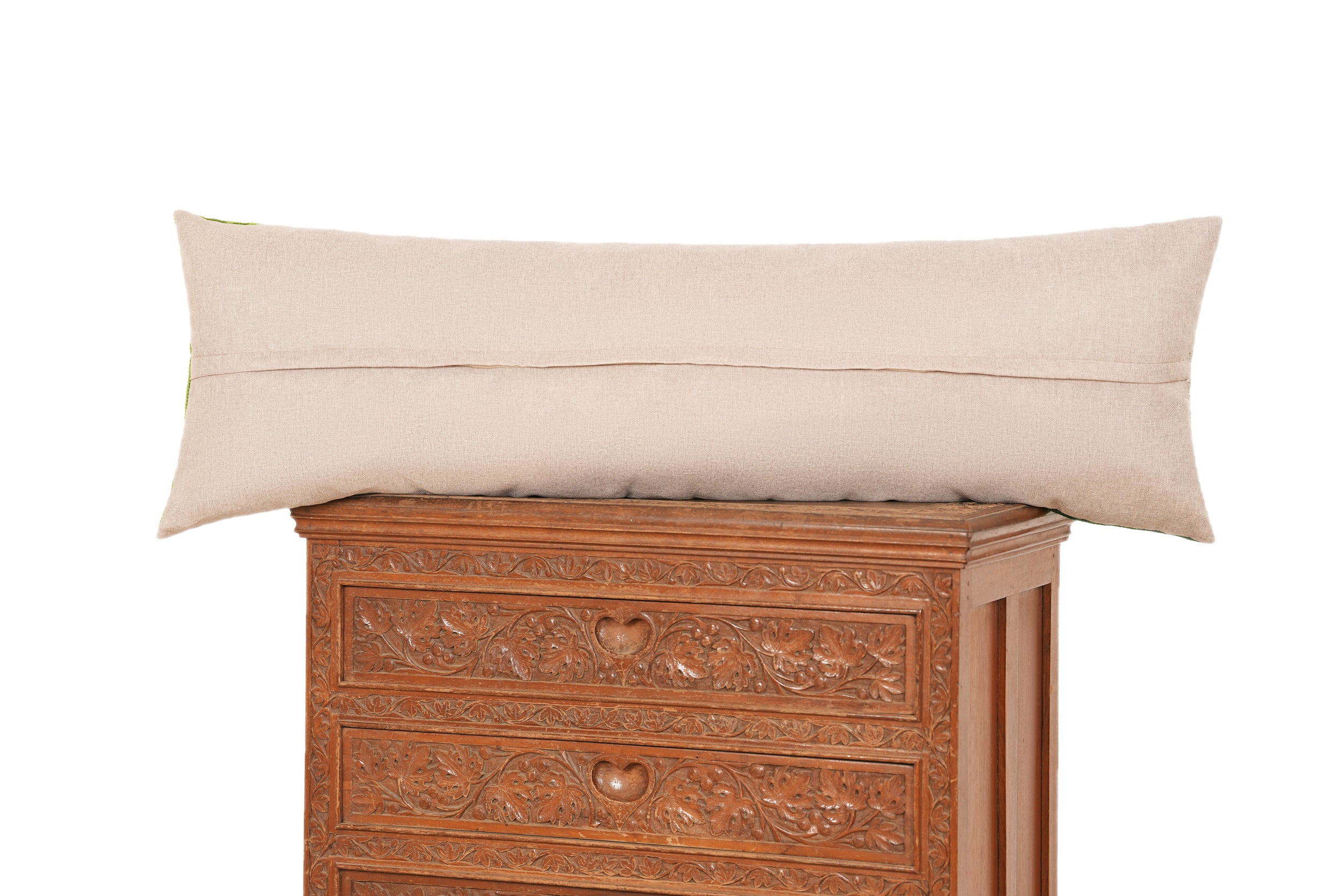 Vintage South Asian Needle Point Lumbar Cushion 3'9 x 1'3"