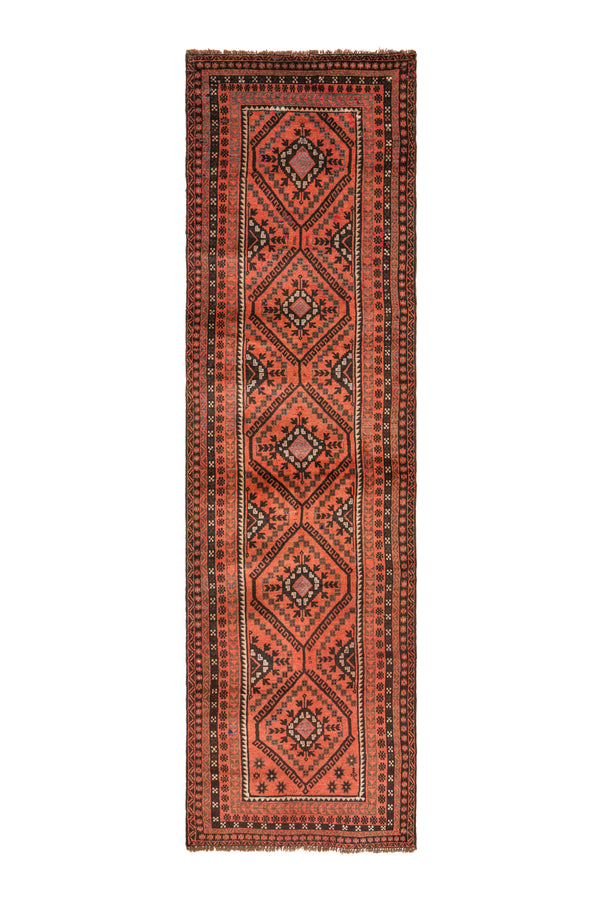 Vintage Turkmen Hallway tribal Rug 12'2" x 3'6"