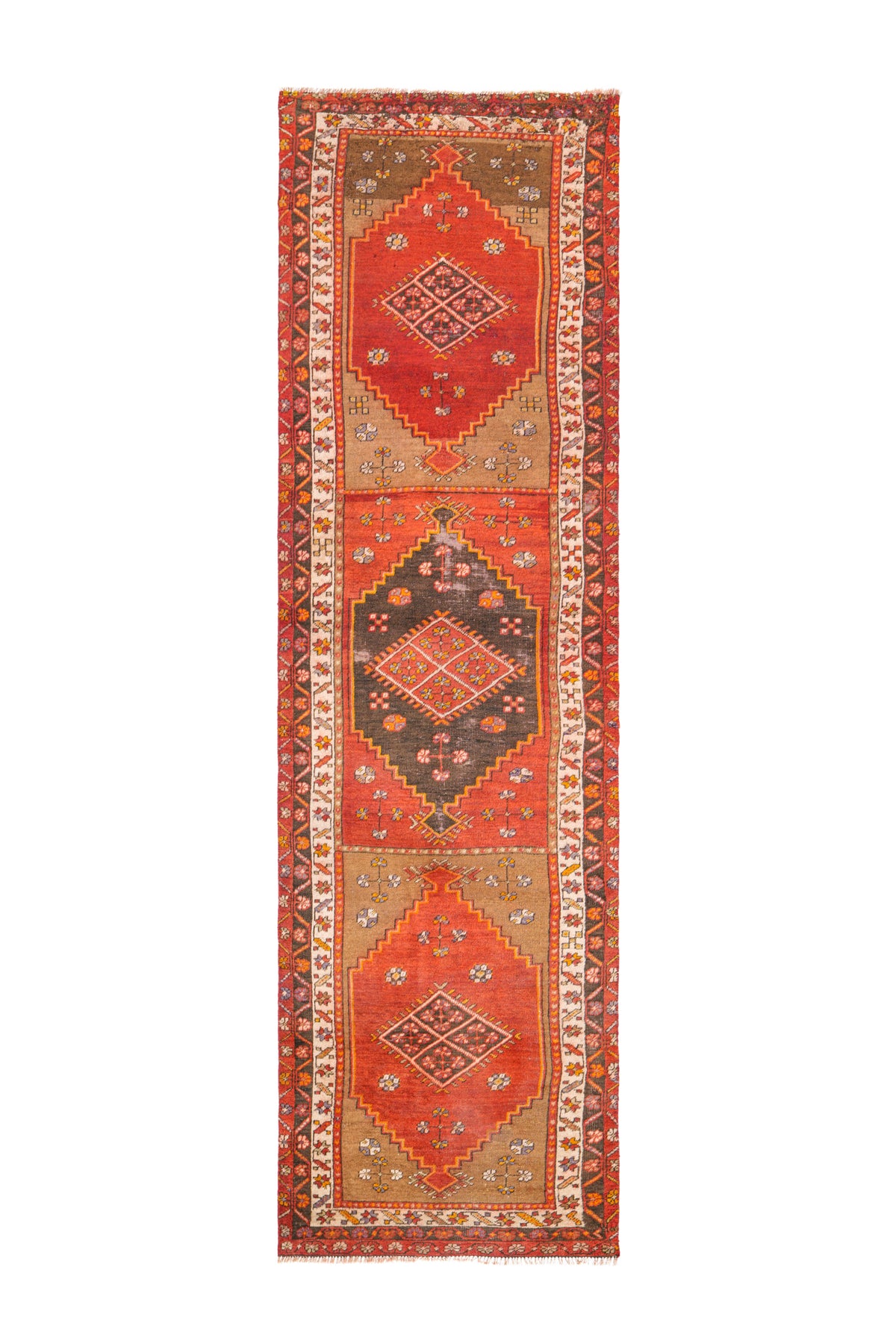 Orange turkish rug, Vintage retailer runner rug, Handmade rug, Hallway rug, 2.1 x 11.8 Ft Entryway rug, Kitchen rug, Corridor rug, Natural rug RR2446