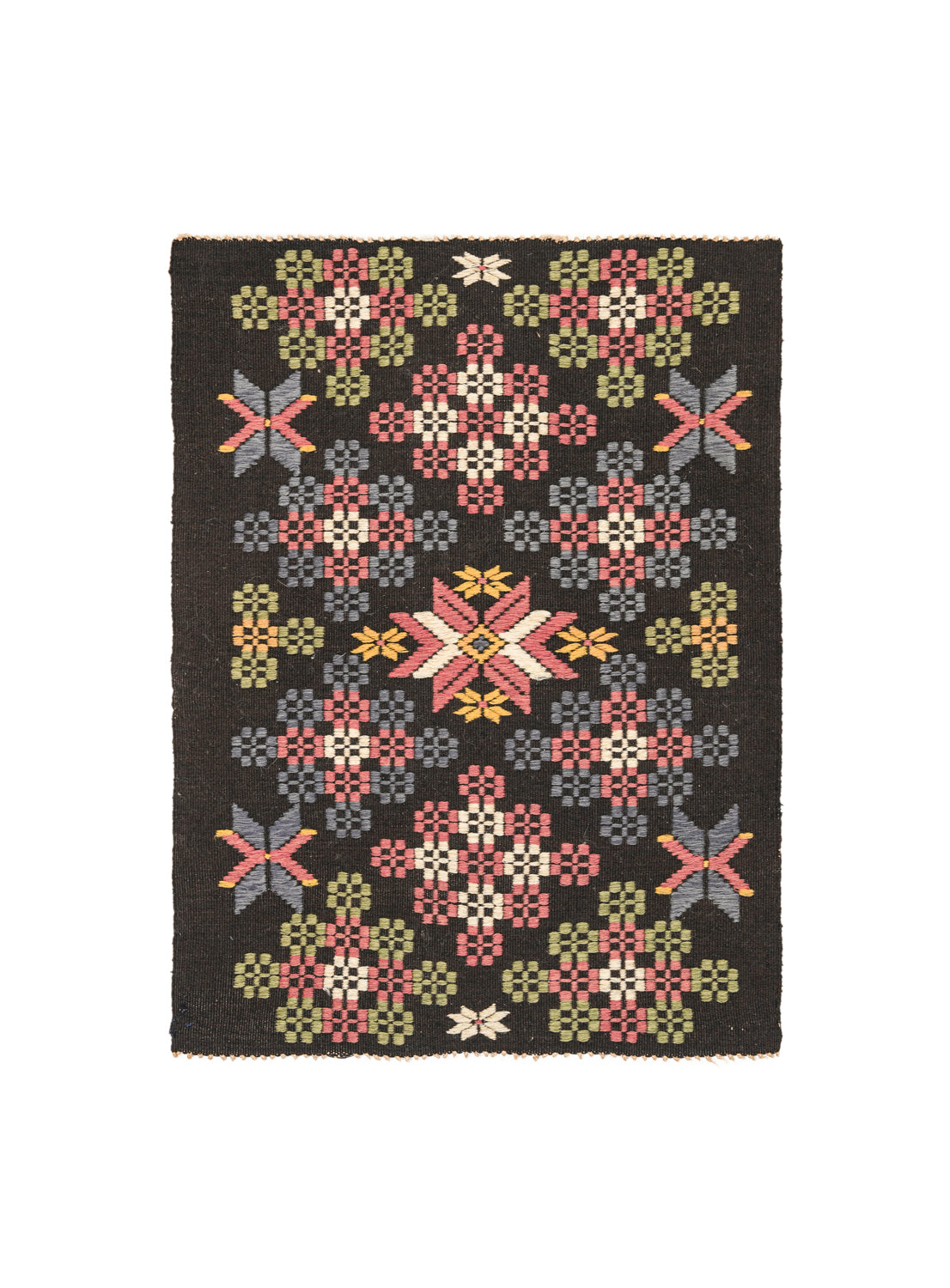 Antique Scandinavian Embroidery Textile 2'2" x 1'8"