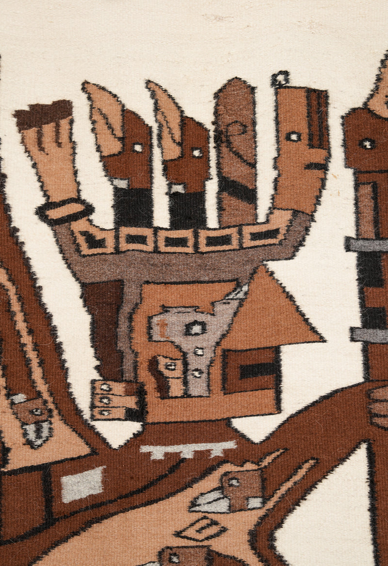 Vintage Pictorial Peruvian Kilim 3'9" x 3'