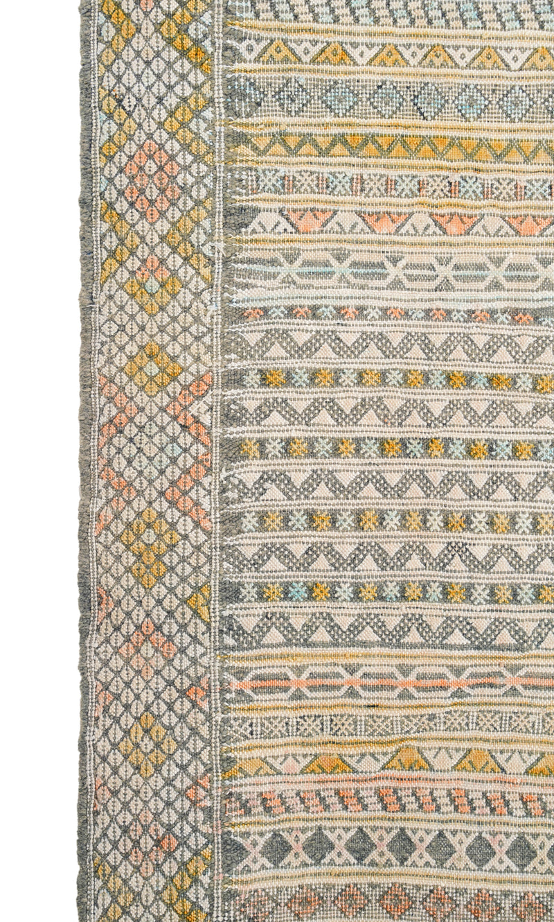 Vintage Moroccan Tribal Kilim 7'6" x 3'9"