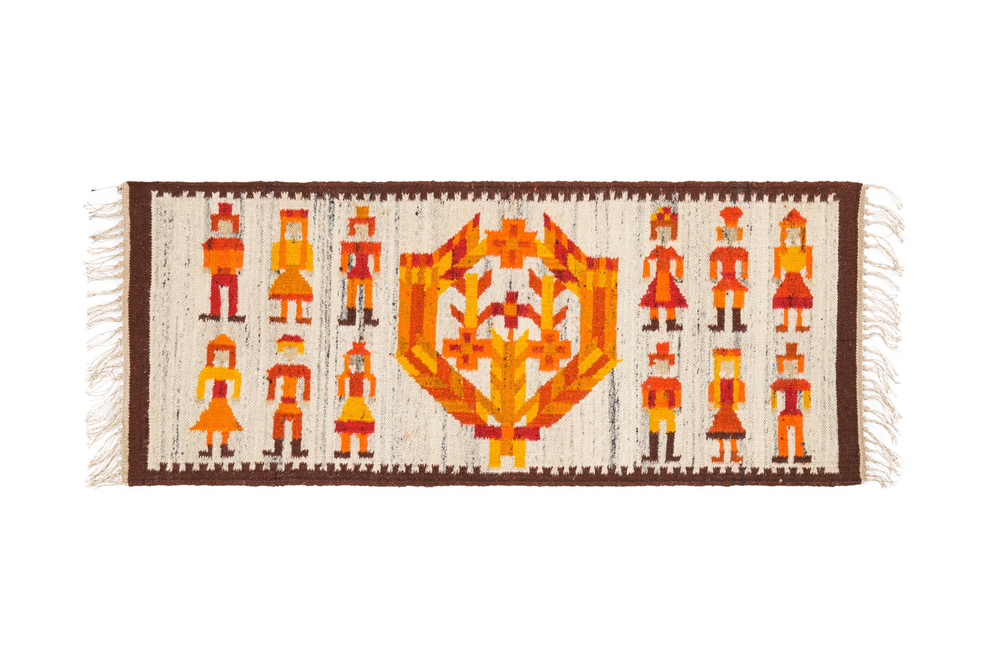 Vintage Polish folk Tapestry 4'3" x 1'2"