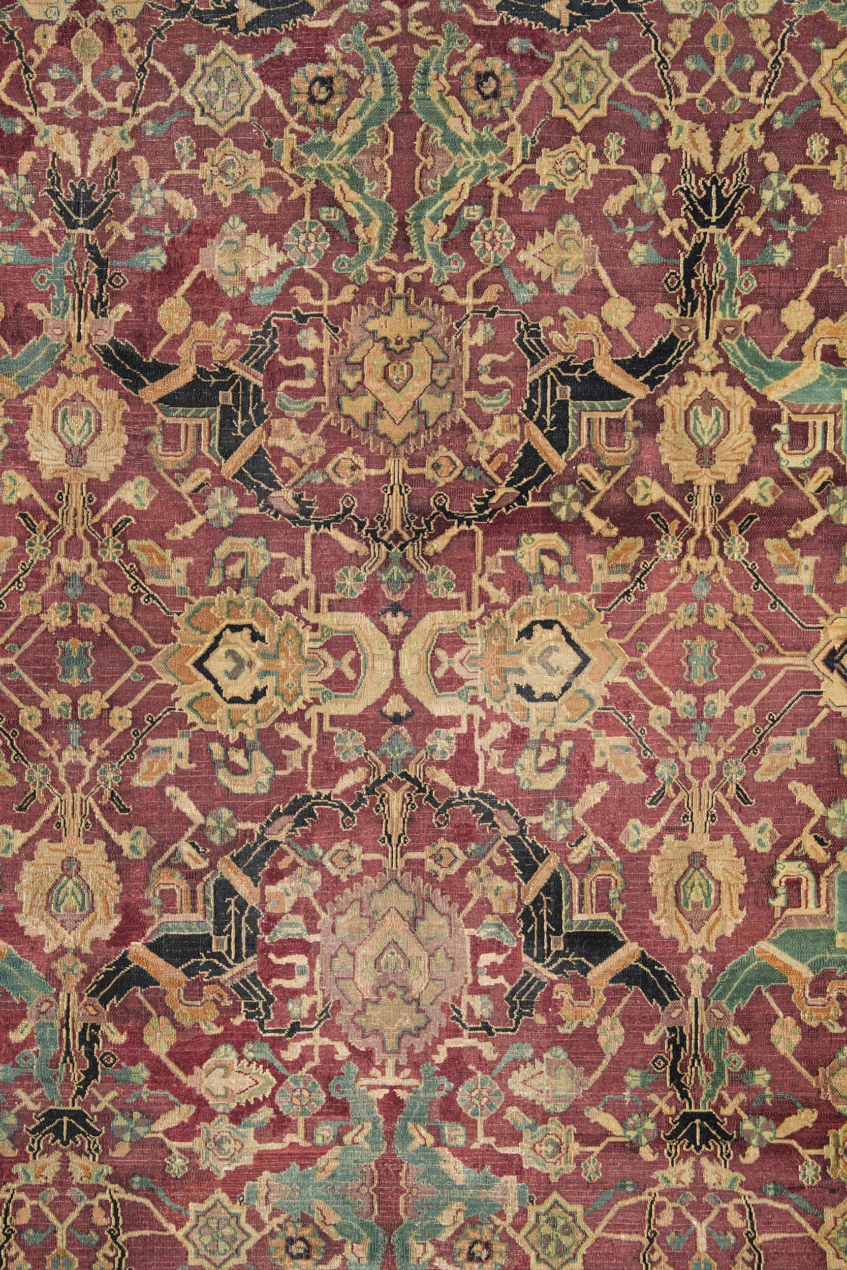 Antique Indian Agra Rug 11'4"x 8'8"