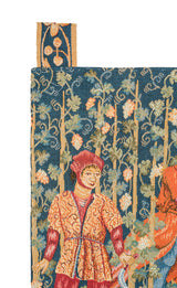 Vintage European Medieval Jacuard Tapestry 2'4" x 2'2"