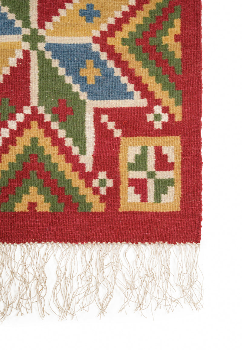 Vintage Scandinavian Skane Folk Textile 3'2" x 1'6"