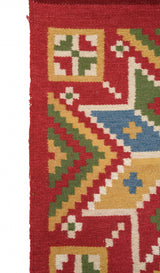Vintage Scandinavian Skane Folk Textile 3'2" x 1'6"