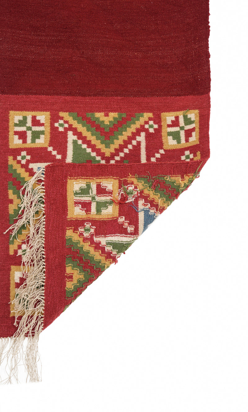 Vintage Scandinavian Skane Folk Textile 3'2" x 1'6"