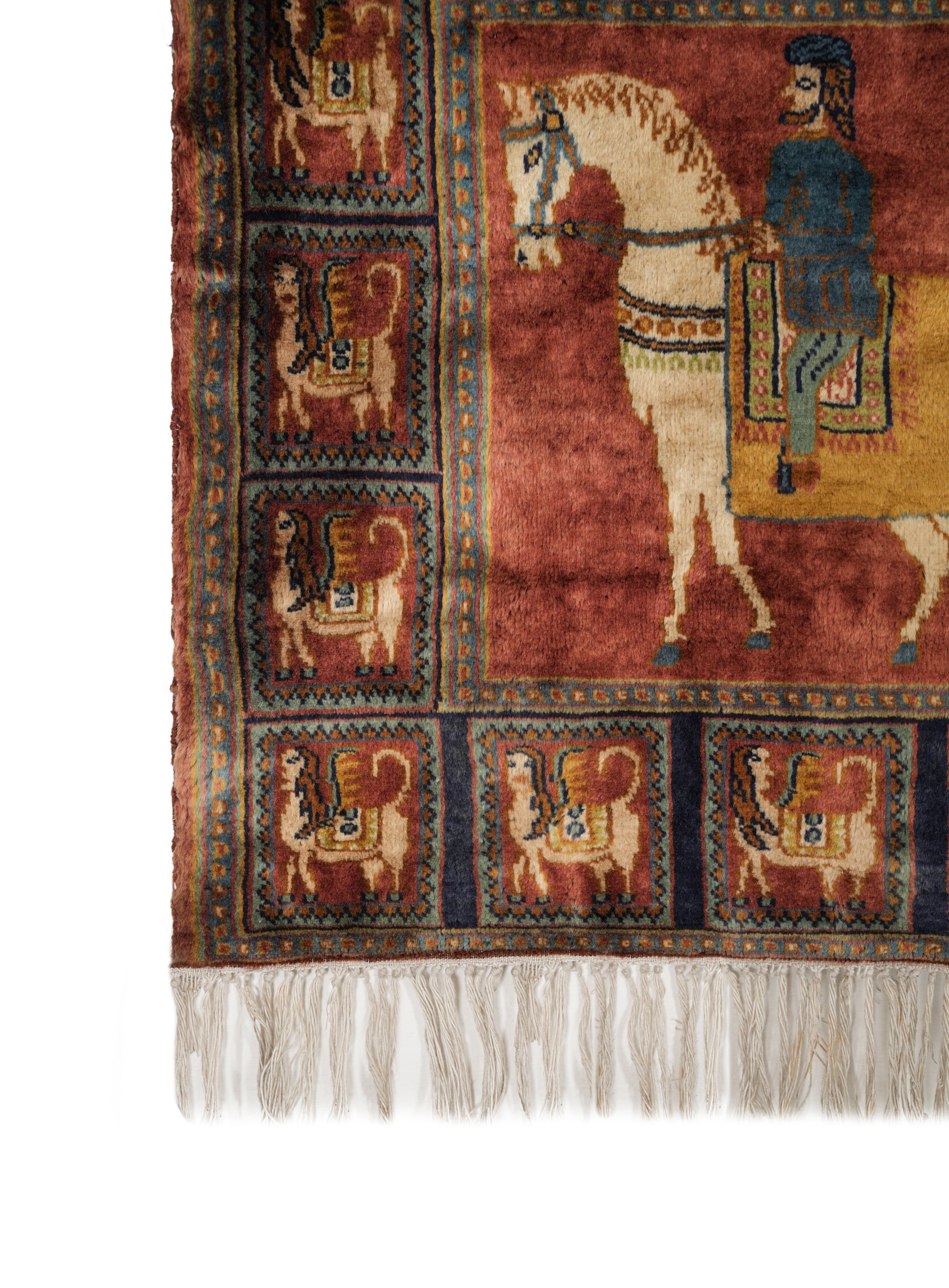 Vintage Kashmiri Tapestry Rug 4'10" x 1'10"