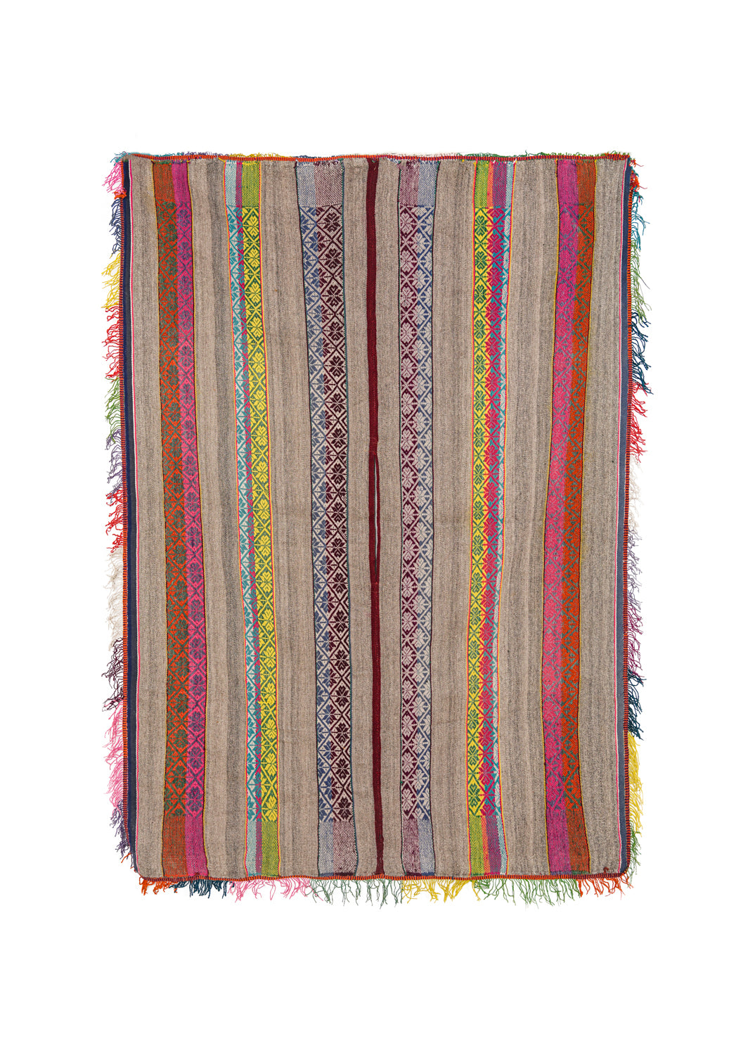 Vintage South American Poncho TEXTILE 5'6" x 3'10"