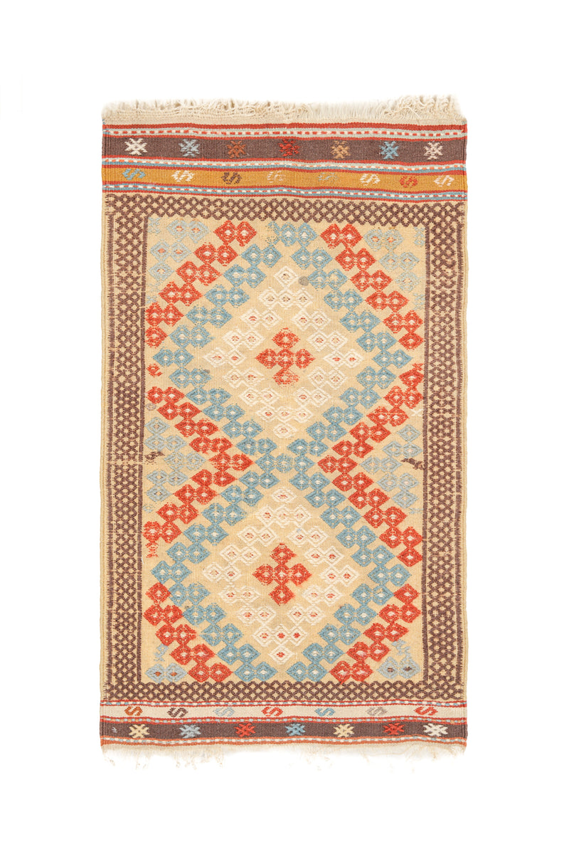 Vintage Turkish Cecim Kilim 3'2" x 2'