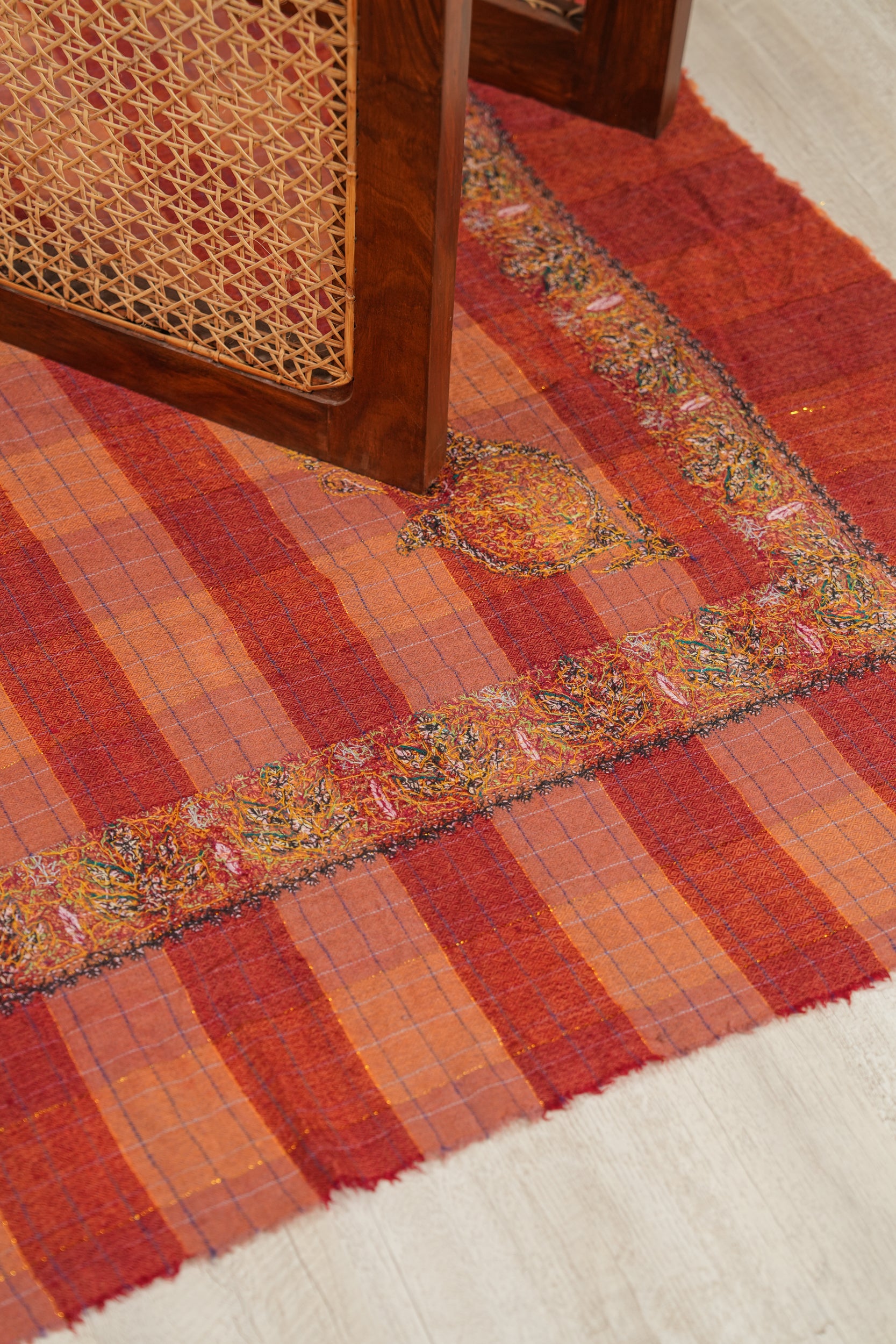 Vintage Kashmiri Pashmina Shawl 4'6" x 4'